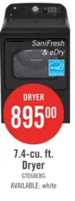 The Brick GE 7.4 Cu. Ft. Electric Dryer with SaniFresh Cycle - Diamond Grey - GTD68EBMRDG offer