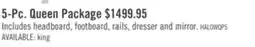 The Brick Halo 5pc Bedroom Set with Bed, Dresser & Mirror, LED, Glam, White - Queen Size offer