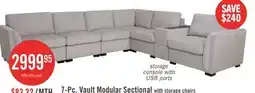 The Brick Vault 7-Piece Sectional with Five Storage Chairs and Storage USB Console - Grey offer