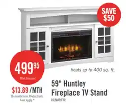 The Brick Huntley 59 Electric Fireplace TV Stand with Storage and Cable Management for TVs up to 65- White offer