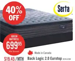 The Brick Serta Back Logic 2.0 Eurotop Firm Queen Mattress offer