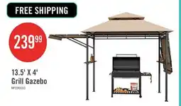 The Brick 13.5' X 4' Patio Bbq Grill Gazebo Side Awnings Shelves 2-tier Canopy Outdoor offer