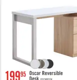The Brick Oscar 47 Reversible Office Desk with Storage – Faux White Marble and Weathered White offer