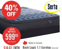 The Brick Serta Back Logic 1.1 Eurotop Medium Queen Mattress offer