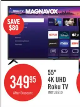 The Brick Magnavox 55 4K Ultra HD Roku Smart TV offer