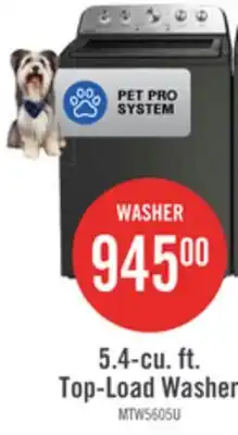 The Brick Maytag 5.5 Cu Ft. Top Load Agitator Washer with Pet Pro Option – Volcano Black - MTW5605RU offer