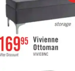 The Brick Vivienne 47.25 Fabric Storage Ottoman - Grey offer