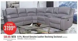 The Brick Marcel 6-Piece Genuine Leather Power Reclining Sectional with Storage Console and USB Port - Grey offer