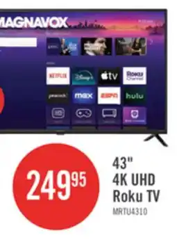 The Brick Magnavox 43 4K Ultra HD Roku Smart TV offer
