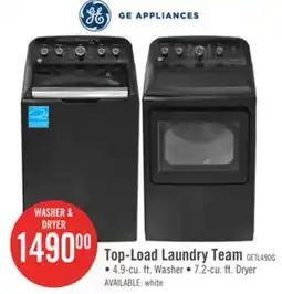 The Brick GE 4.9 Cu. Ft. Top Load Washer and 7.2 Cu. Ft. Electric Dryer – Diamond Grey offer