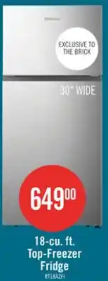 The Brick Hisense 30 18 Cu. Ft. Top-Mount Refrigerator - Stainless Steel - RT18A2FID offer