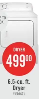 The Brick Inglis 6.5 Cu. Ft. Electric Dryer - White - YIED4671EW offer
