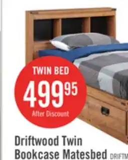 The Brick Driftwood Mates Bed with Bookcase Headboard Set for Kids, Brown - Twin Size offer