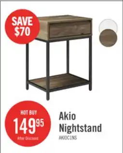 The Brick Akio Bedside 1-Drawer Nightstand with Lift-top Storage, 18W x 25.75H - Brown/Black offer
