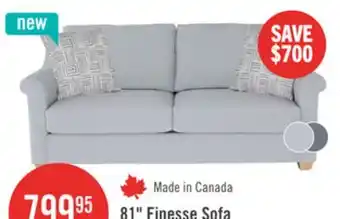 The Brick Finesse 81 Contemporary Chenille Fabric Sofa - Heather Grey offer