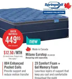 The Brick Springwall Milano Eurotop Medium Queen Mattress offer