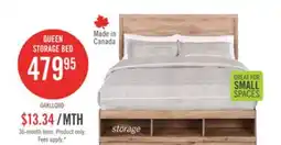 The Brick Oakley Platform Bed with Headboard & Storage Frame, Made in Canada, Natural - Queen Size offer