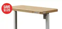 The Brick Loft 47.24 Height-Adjustable Office Desk with Storage and Wireless Charging - Natural offer