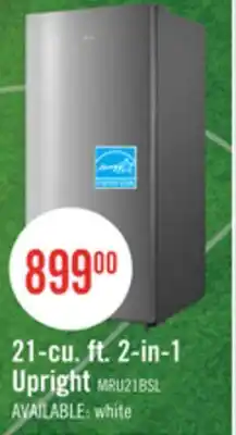The Brick Midea 21 Cu. Ft. Convertible 2-in-1 Upright Refrigerator-Freezer - Stainless Steel - MRU21B6ASL offer