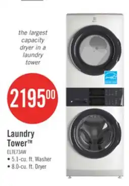 The Brick Electrolux 5.1/8.0 Cu. Ft. Front-Load Laundry Tower - White - ELTE730CAW offer