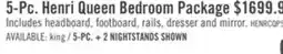 The Brick Scott Living Henri 5pc Bedroom Set with Bed, Dresser & Mirror, Wood, Brown - Queen Size offer