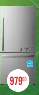 The Brick Hisense 31 17 Cu. Ft. Bottom-Mount Refrigerator - Titanium - RB17A2CSE offer