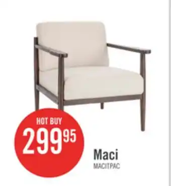 The Brick Maci 28.9 Linen-Look Accent Chair with Wood Legs – Taupe offer