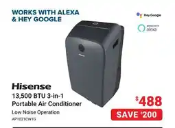 Visions Electronics Hisense 13,500 BTU 3-in-1 Portable Air Conditioner offer