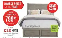 The Brick Levi Platform Storage Bed with Headboard & Frame, Wooden, Drift Grey - Queen Size offer