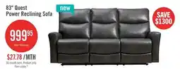 The Brick Quest 82.5 Leather-Look Fabric Power Reclining Sofa - Grey offer