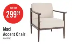 The Brick Maci 28.9 Linen-Look Accent Chair with Wood Legs – Taupe offer