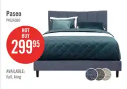 The Brick Paseo Upholstered Platform Bed in Navy Fabric - Queen Size offer