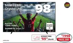 Visions Electronics SAMSUNG Crystal UHD DU9000 4K Smart TV offer