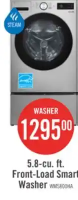 The Brick LG 5.8 Cu. Ft. Smart Front-Load High-Efficiency Steam Washer - Graphite Steel - WM5800HVA offer