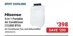 Visions Electronics Hisense 3-in-1 Portable Air Conditioner (12,000 BTU) offer