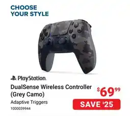 Visions Electronics DualSense Wireless Controller (Grey Camo) offer