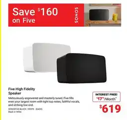 Visions Electronics Sonos Five High Fidelity Speaker offer
