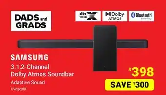 Visions Electronics SAMSUNG 3.1.2-Channel Dolby Atmos Soundbar offer