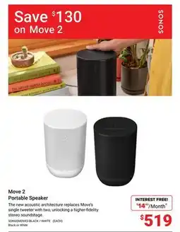 Visions Electronics SONOS Move 2 Portable Speaker offer