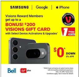 Visions Electronics Select Device Activations & Upgrades offer