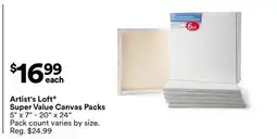 Michaels Artist's Loft Super Value Canvas Packs offer