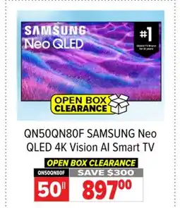 2001 Audio Video QN50QN80F SAMSUNG Neo QLED 4K Vision AI Smart TV 50 offer