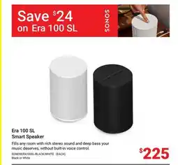 Visions Electronics Sonos Era 100 SL Smart Speaker offer