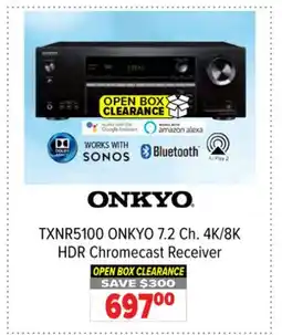 2001 Audio Video TXNR5100 ONKYO 7.2 Ch. 4K/8K HDR Chromecast Receiver offer