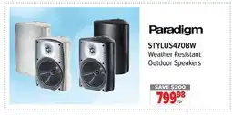 2001 Audio Video Paradigm STYLUS470BW Weather Resistant Outdoor Speakers offer