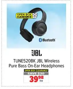 2001 Audio Video TUNE520BK JBL Wireless Pure Bass On-Ear Headphones offer