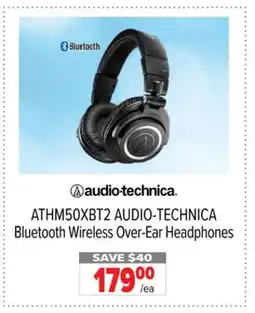 2001 Audio Video ATHM50XBT2 AUDIO-TECHNICA Bluetooth Wireless Over-Ear Headphones offer