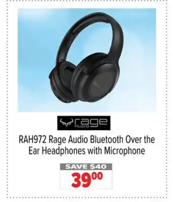 2001 Audio Video RAH972 Rage Audio Bluetooth Over the Ear Headphones with Microphone offer