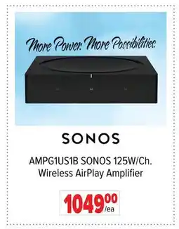 2001 Audio Video AMPG1US1B SONOS 125W/Ch. Wireless AirPlay Amplifier offer