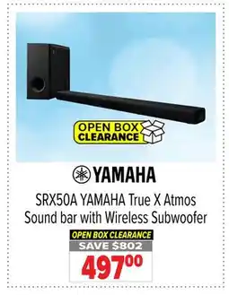 2001 Audio Video SRX50A YAMAHA True X Atmos Sound bar with Wireless Subwoofer offer